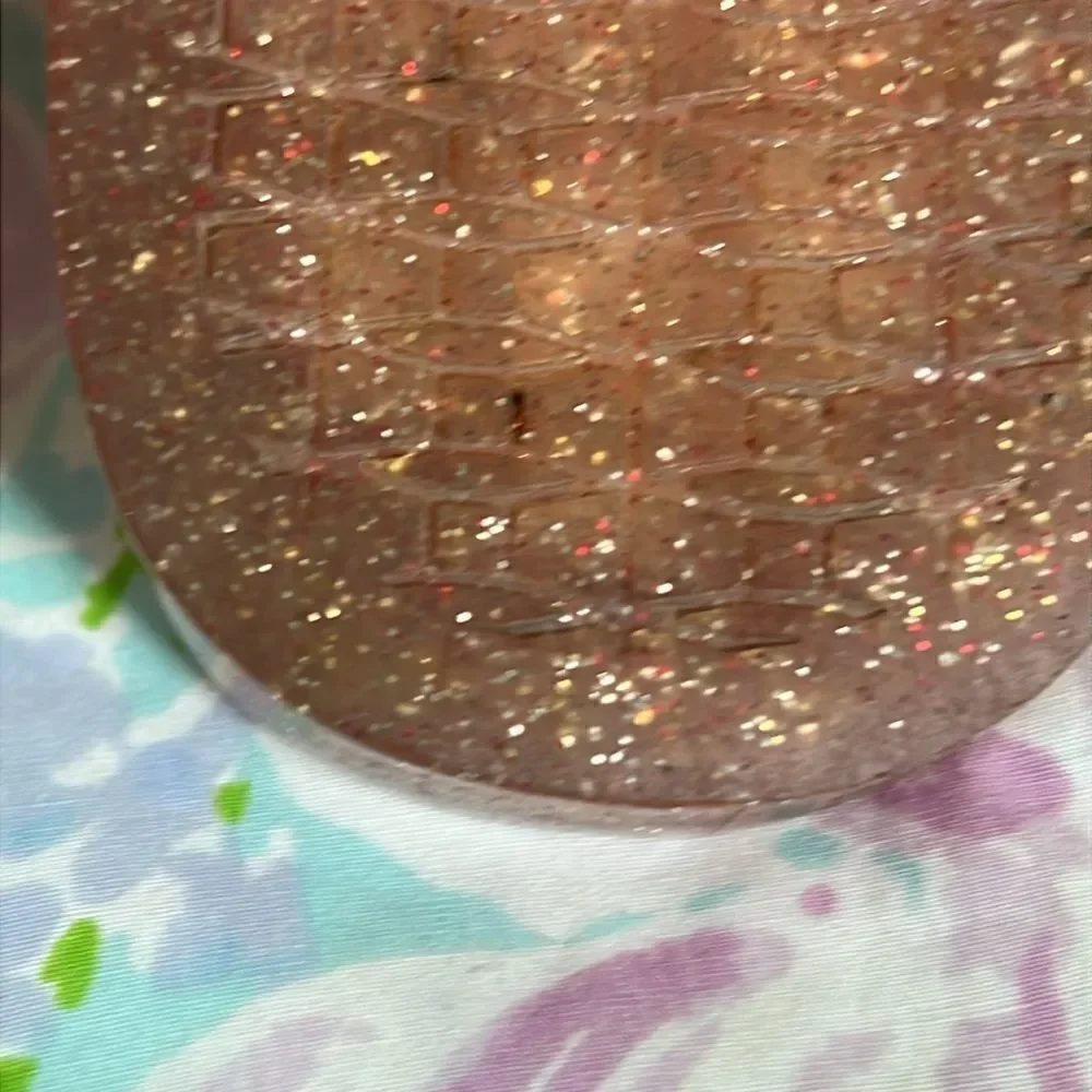 Kate Spade Jelly Slides Glitter Pink Flower - 8